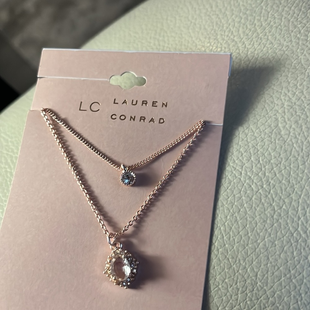 Lauren Conrad pink gold- one necklace, 2 strands.